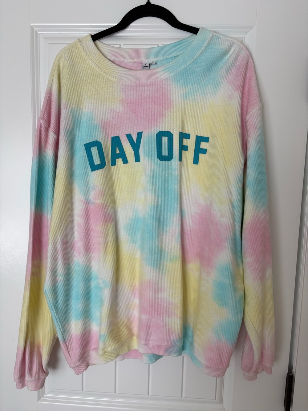 Day Off Pastel Tie-Dye Long Sleeve Sweatshirt - Pink, Blue & Yellow